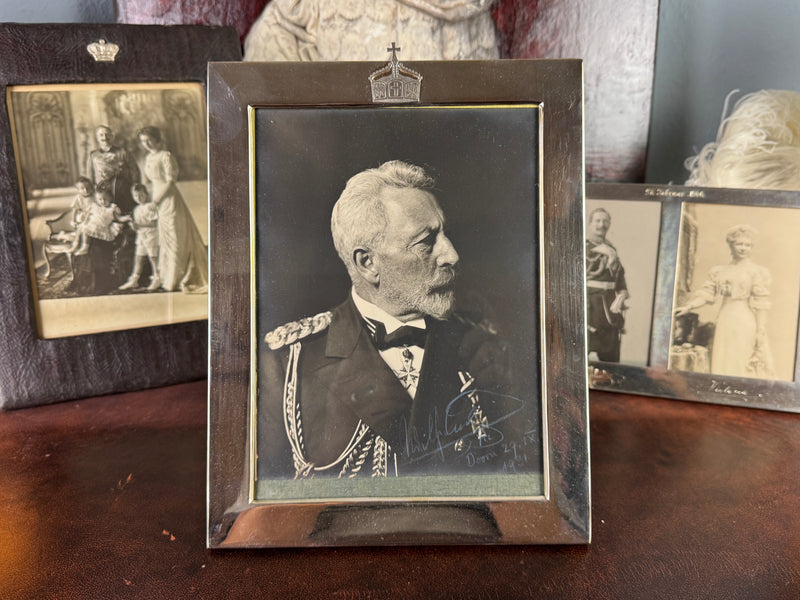 Silber-Geschenkrahmen Kaiser Wilhelm II - Foto mit originaler Unterschrift von 1931