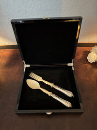 Salatbesteck aus Silber und Bein – Kaiser Wilhelm II., ca. 1890, kaiserliche Tischkultur