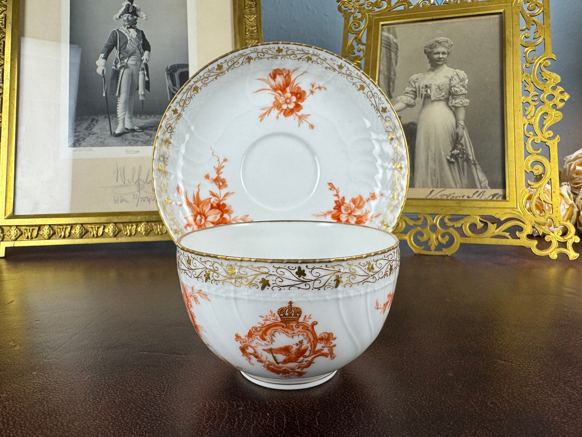 Neuosier Tasse und Untertasse 1894 & 1895 – Kaiser Wilhelm II., KPM Berlin, kaiserliches Porzellan