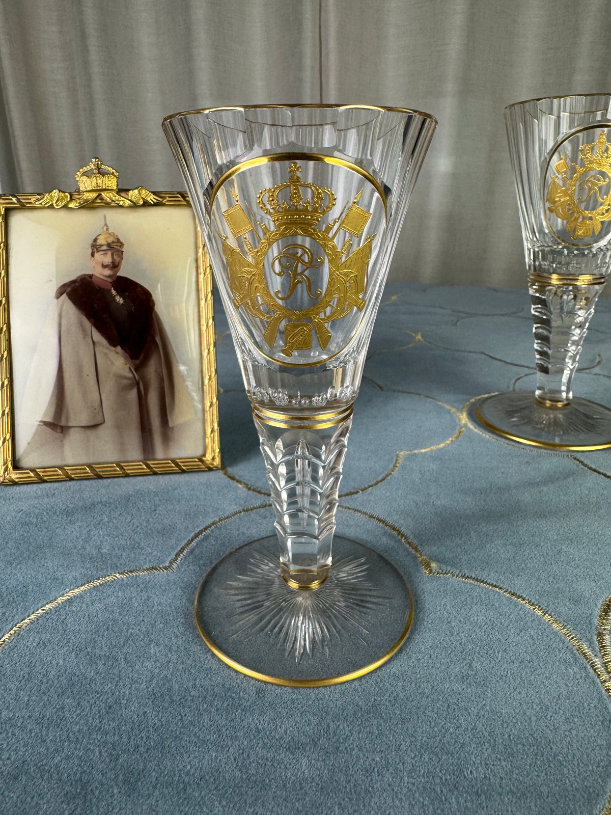 Weißweinglas, Gräflich Schaffgotsch’sche Josephinenhütte, Kaiser Wilhelm II, ca. 1912