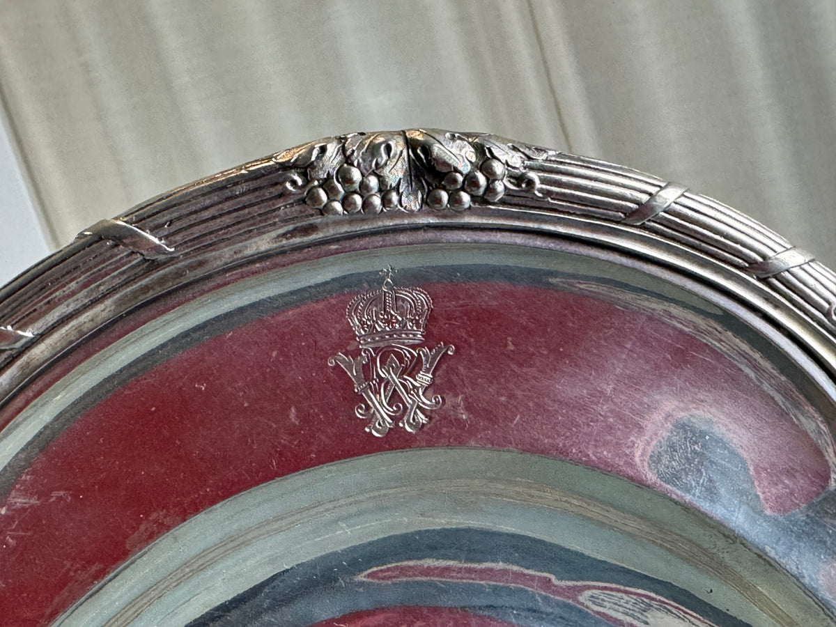 Große Ovale Silberplatte, Kaiser Wilhelm II, Gebrüder Friedländer, datiert 1901