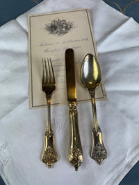 Vergoldetes Silber-Besteck, Rokoko Service, Kaiser Wilhelm II