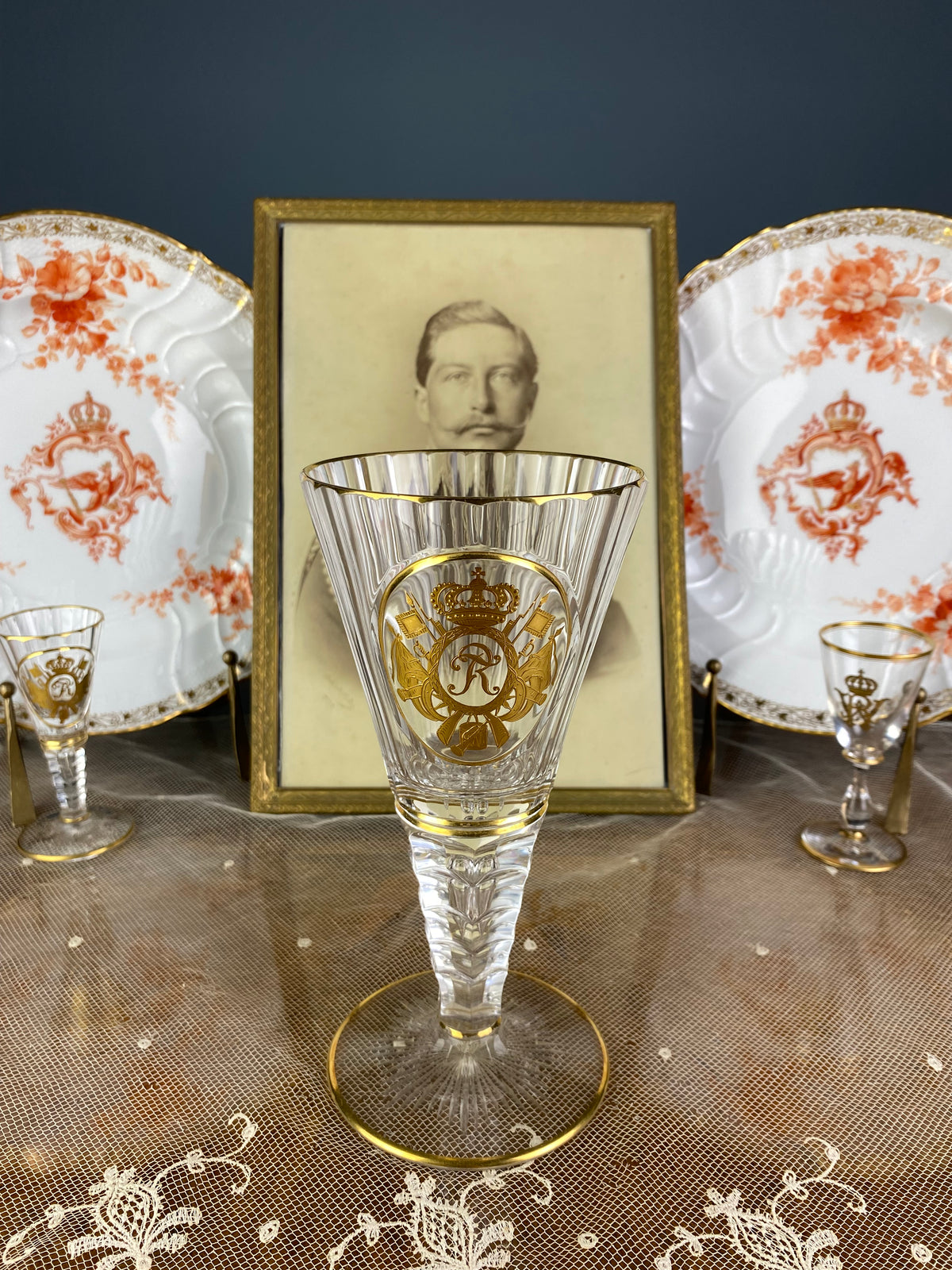 Rotweinglas, Gräflich Schaffgotsch’sche Josephinenhütte, Kaiser Wilhelm II, ca. 1912