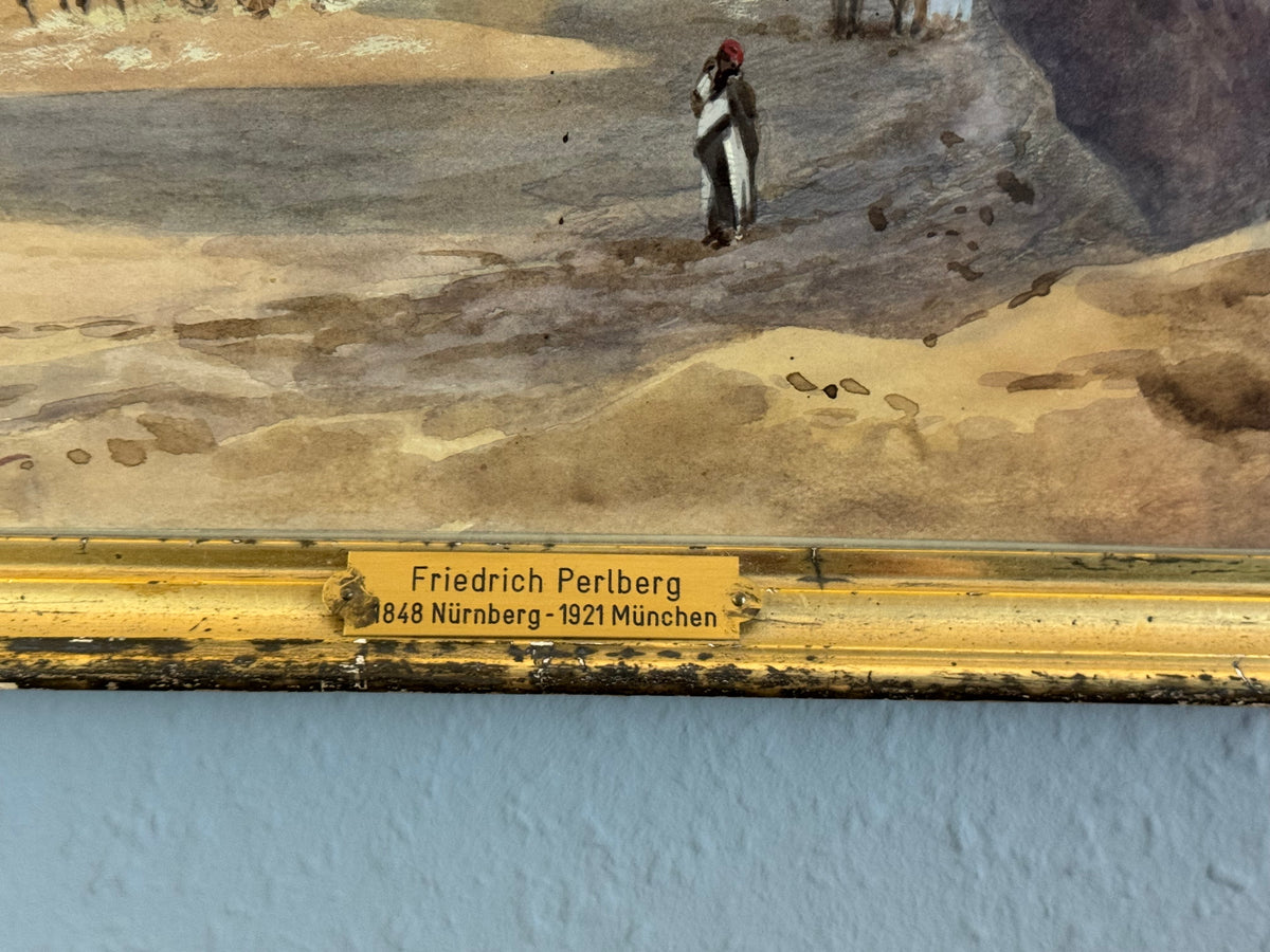Friedrich Perlberg: Jerusalem‑Aquarell zur Orientreise des Kaiserpaares – Historisches Gemälde
