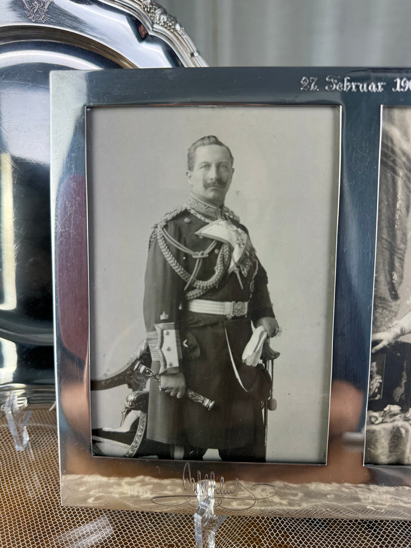 Geschenkrahmen Silberne Hochzeit Kaiser Wilhelm und Kaiserin Auguste Victoria, datiert 1906