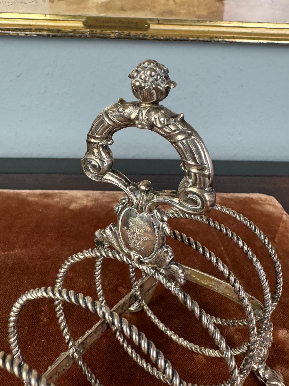 Antikes Toast Rack aus Silber von Kaiser Wilhelm II. mit Monogramm WR, H.J. Wilm Berlin, 1903