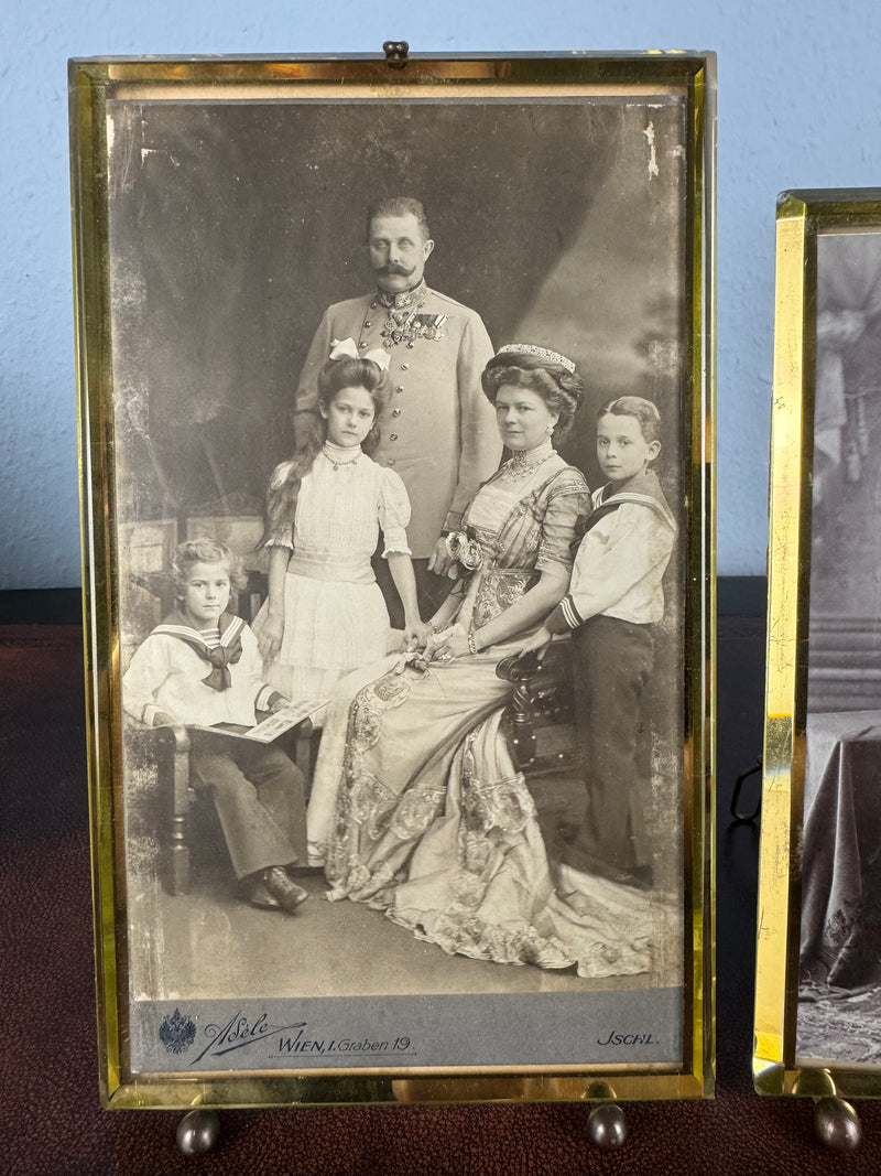 Großformatige Porträtkarten Franz Ferdinand & Kaiser Franz Josef – Habsburger Fotografie, Wien