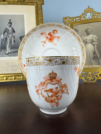Neuosier Schokoladentasse und Untertasse 1898 – Kaiser Wilhelm II., KPM Berlin, kaiserliches Porzellan