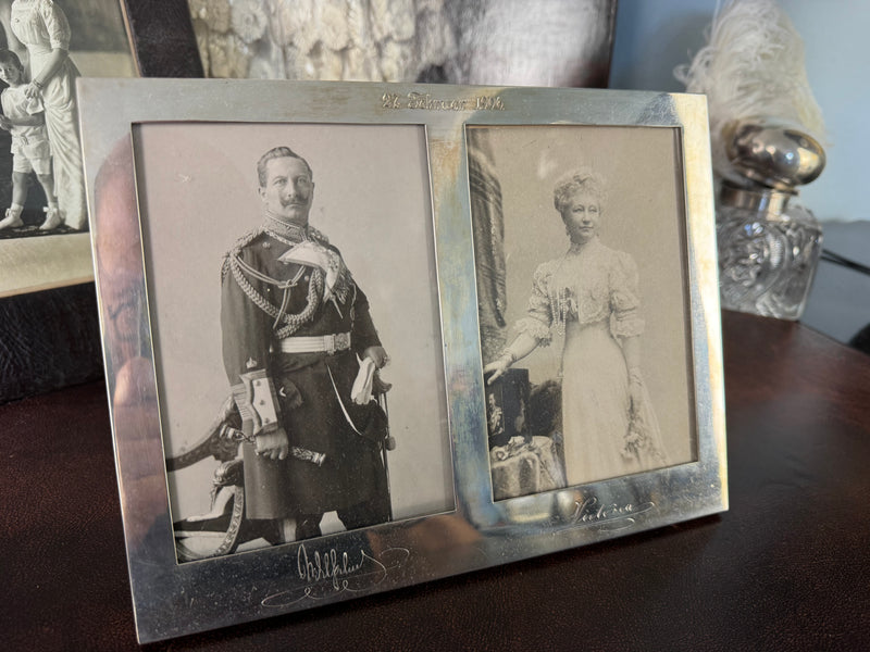 Silberne Hochzeit 1906: Kaiser Wilhelm II und Kaiserin Auguste Victoria – Historischer Geschenkrahmen