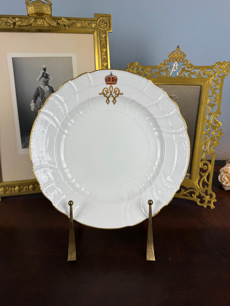 Neuosier Speiseteller 1905 – Kronprinz Wilhelm von Preußen, KPM Berlin, kaiserliches Porzellan