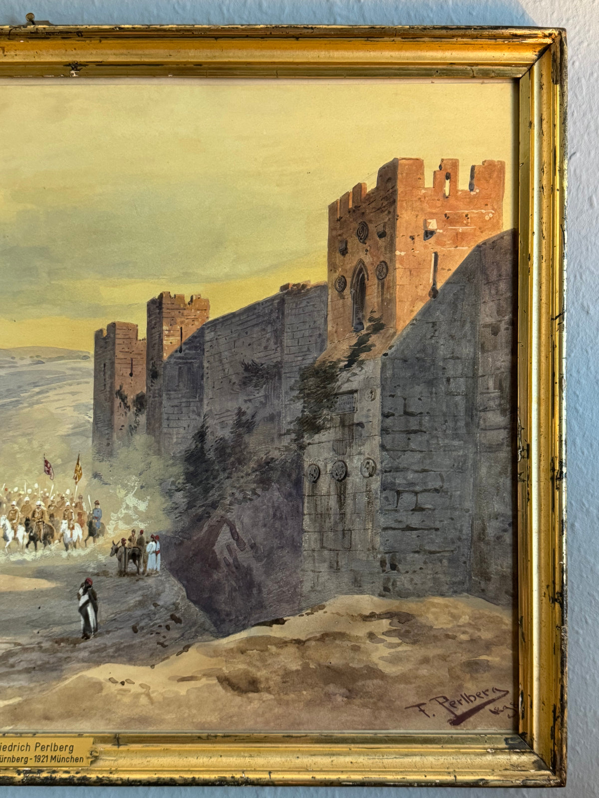 Friedrich Perlberg: Jerusalem‑Aquarell zur Orientreise des Kaiserpaares – Historisches Gemälde