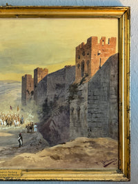 Friedrich Perlberg: Jerusalem‑Aquarell zur Orientreise des Kaiserpaares – Historisches Gemälde