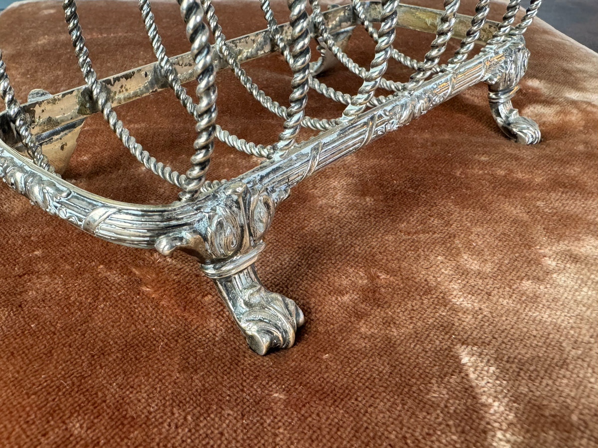 Antikes Toast Rack aus Silber von Kaiser Wilhelm II. mit Monogramm WR, H.J. Wilm Berlin, 1903