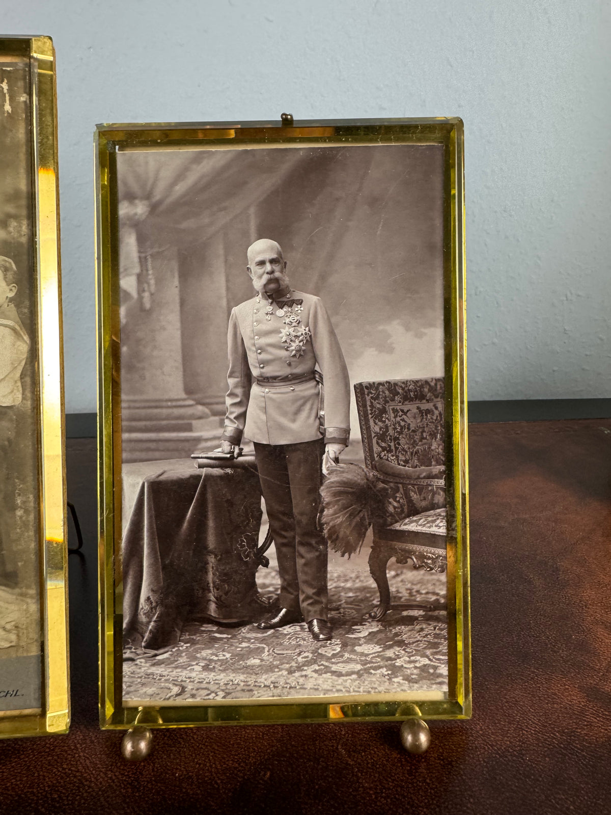 Großformatige Porträtkarten Franz Ferdinand & Kaiser Franz Josef – Habsburger Fotografie, Wien