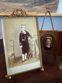 Fotografie und Trauerbild Prinz Waldemar von Preußen – seltenes preußisches Gedenkbild aus dem 19. Jahrhundert