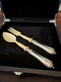 Salatbesteck aus Silber und Bein – Kaiser Wilhelm II., ca. 1890, kaiserliche Tischkultur