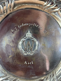 Antiker Silberteller aus 800 Silber mit Monogramm von Kaiser Wilhelm II., SMY Hohenzollern II, Otto Hintze Berlin