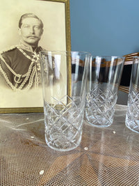 Vier große Wassergläser, Kaiser Wilhelm II, ca. 1890