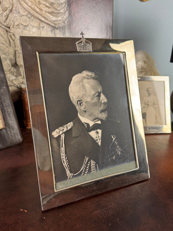 Silber-Geschenkrahmen Kaiser Wilhelm II - Foto mit originaler Unterschrift von 1931