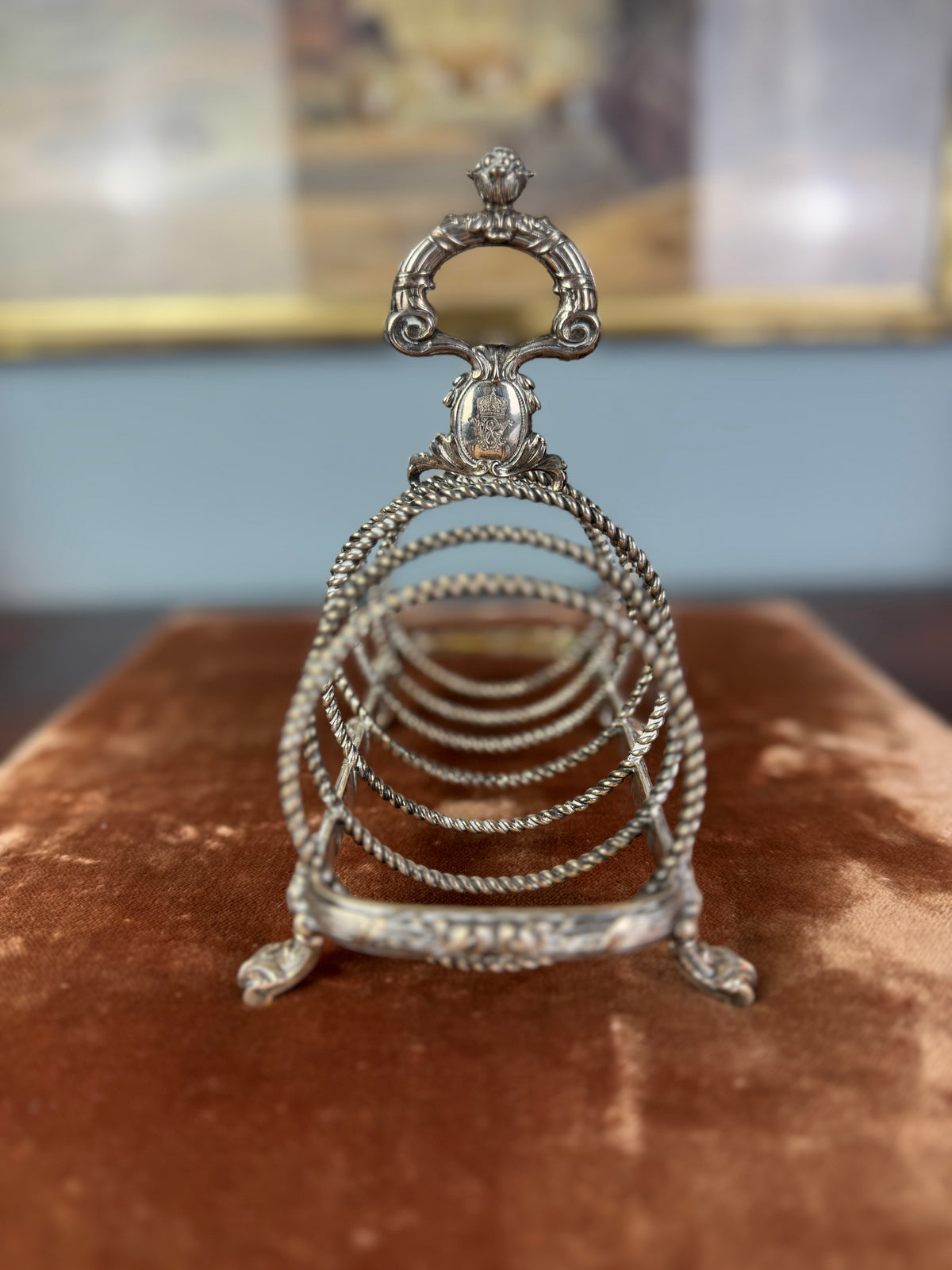 Antikes Toast Rack aus Silber von Kaiser Wilhelm II. mit Monogramm WR, H.J. Wilm Berlin, 1903