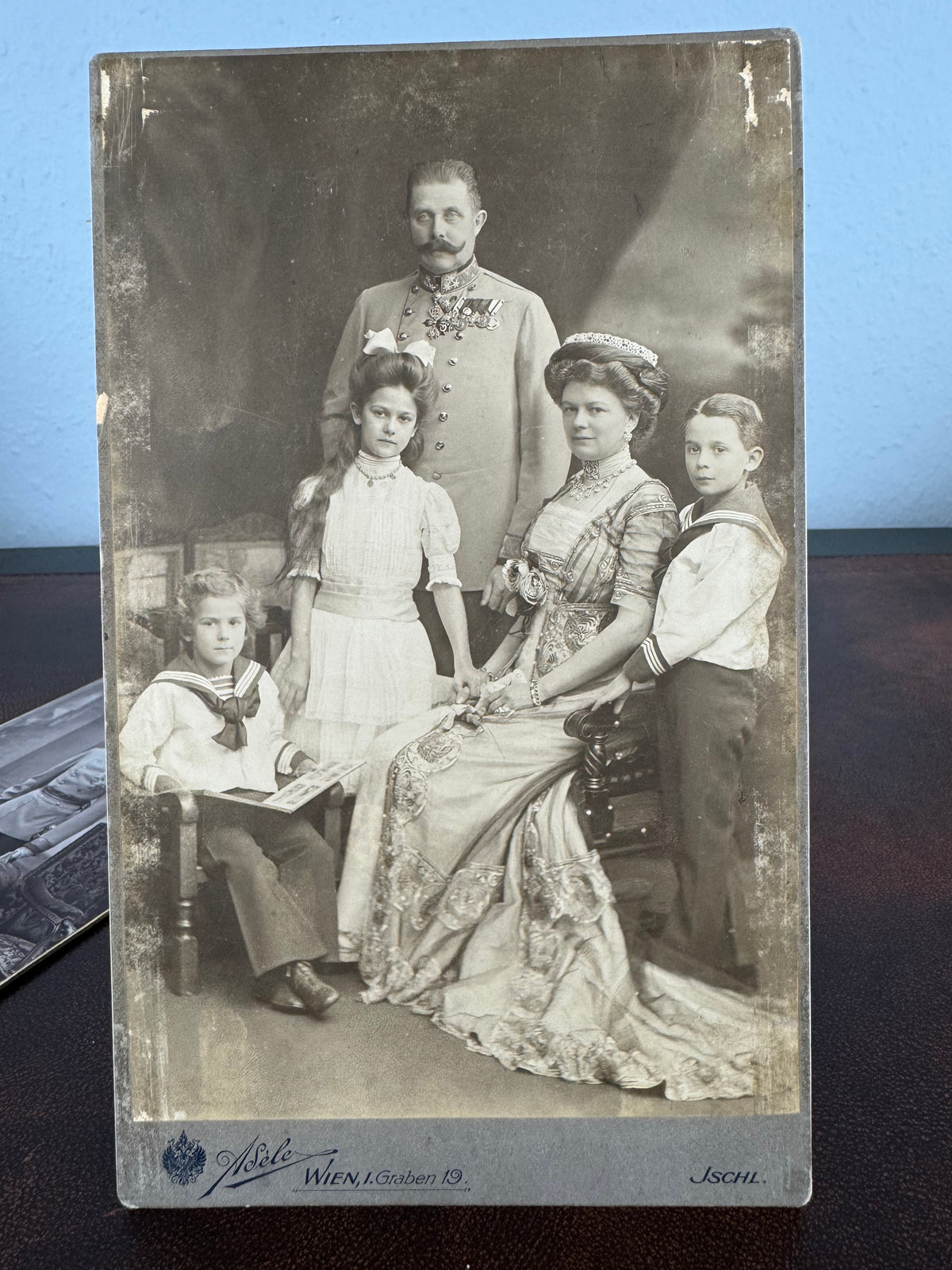 Großformatige Porträtkarten Franz Ferdinand & Kaiser Franz Josef – Habsburger Fotografie, Wien