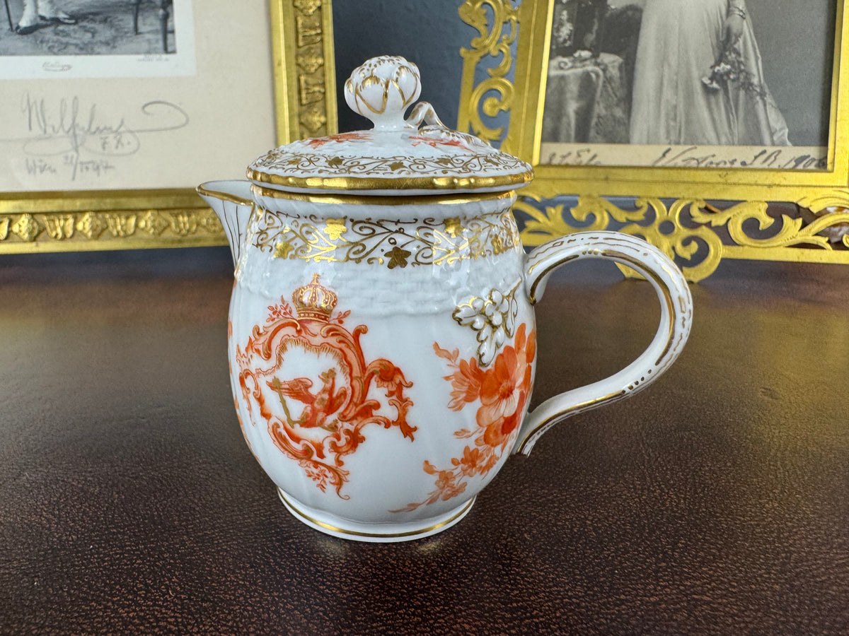 Imperial porcelain Sahnekännchen – Neuosier service, Kaiser Wilhelm II., Rococo cartouche and FR cipher