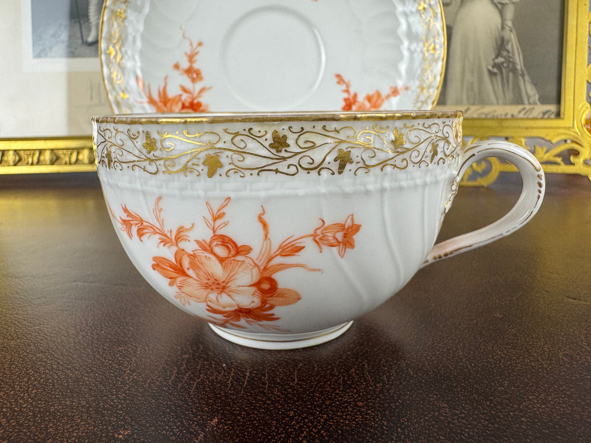 Tasse et soucoupe Neuosier, Kaiser Guillaume II, datées de 1894 et 1897