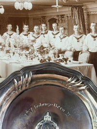 Antiker Silberteller aus 800 Silber mit Monogramm von Kaiser Wilhelm II., SMY Hohenzollern II, Otto Hintze Berlin