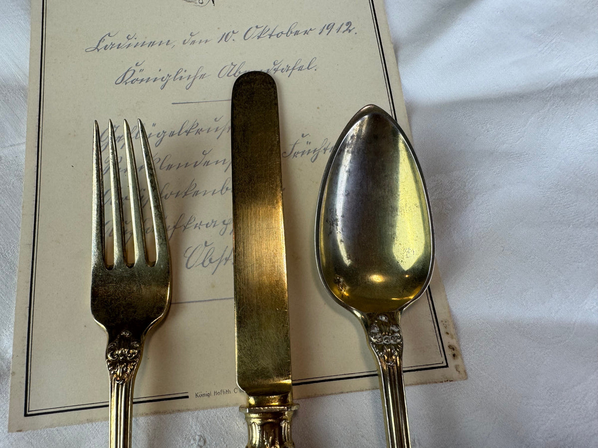 Vergoldetes Silber-Besteck, Rokoko Service, Kaiser Wilhelm II