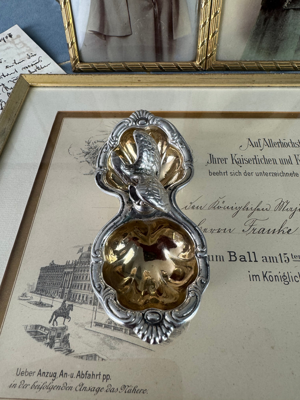 SY & WAGNER Silbernes Salzgefäß, Prinz Wilhelm, Kaiser Wilhelm II, ca. 1880
