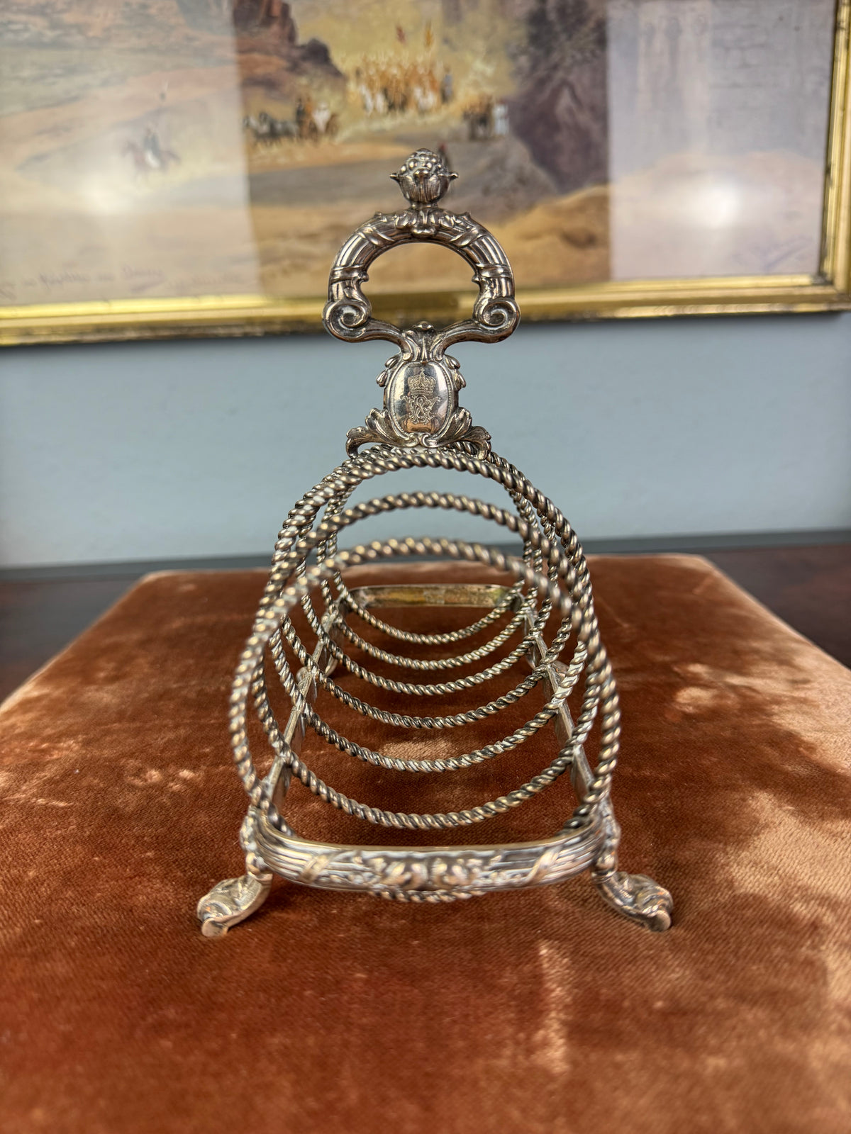 Antikes Toast Rack aus Silber von Kaiser Wilhelm II. mit Monogramm WR, H.J. Wilm Berlin, 1903