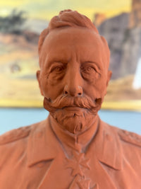MAX BEZNER Terrakotta-Büste von Kaiser Wilhelm II., Cadinen, datiert 1928