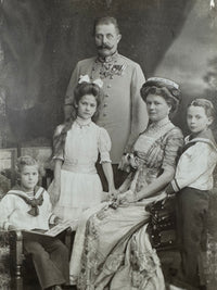 Großformatige Porträtkarten Franz Ferdinand & Kaiser Franz Josef – Habsburger Fotografie, Wien