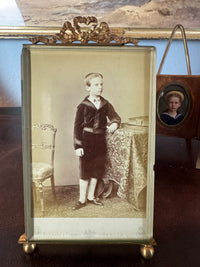 Fotografie und Trauerbild Prinz Waldemar von Preußen – seltenes preußisches Gedenkbild aus dem 19. Jahrhundert