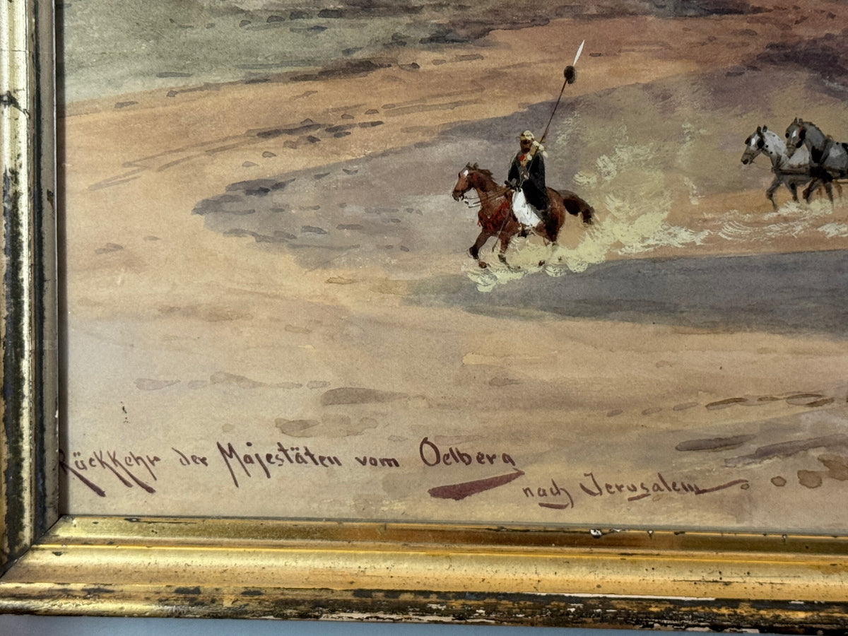 Friedrich Perlberg: Jerusalem‑Aquarell zur Orientreise des Kaiserpaares – Historisches Gemälde