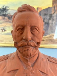 MAX BEZNER Terrakotta-Büste von Kaiser Wilhelm II., Cadinen, datiert 1928