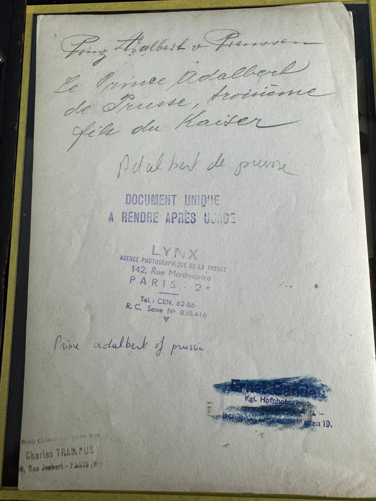 Konvolut Bilder & Co. und Messjacke, Adalbert von Preußen, ca. 1908