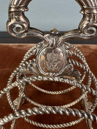 Antikes Toast Rack aus Silber von Kaiser Wilhelm II. mit Monogramm WR, H.J. Wilm Berlin, 1903