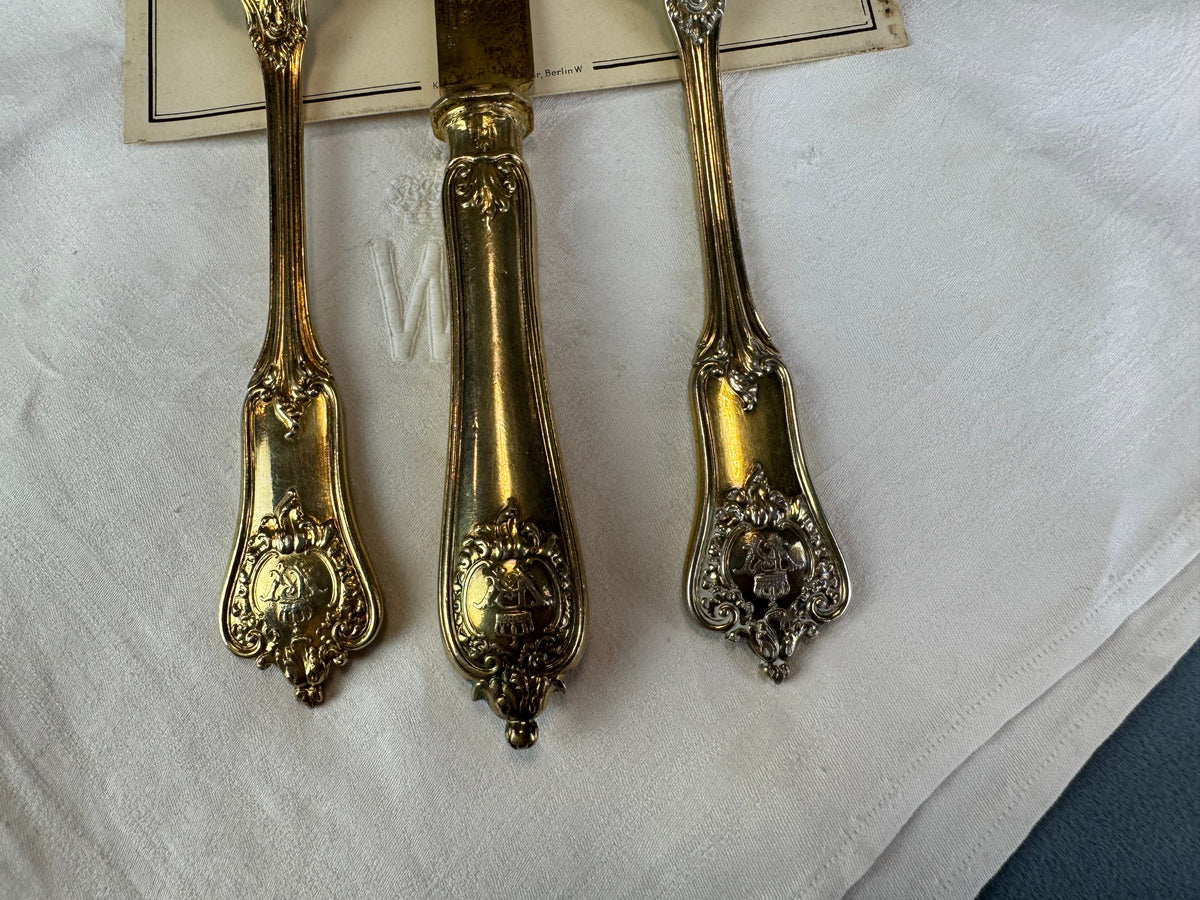 Vergoldetes Silber-Besteck, Rokoko Service, Kaiser Wilhelm II