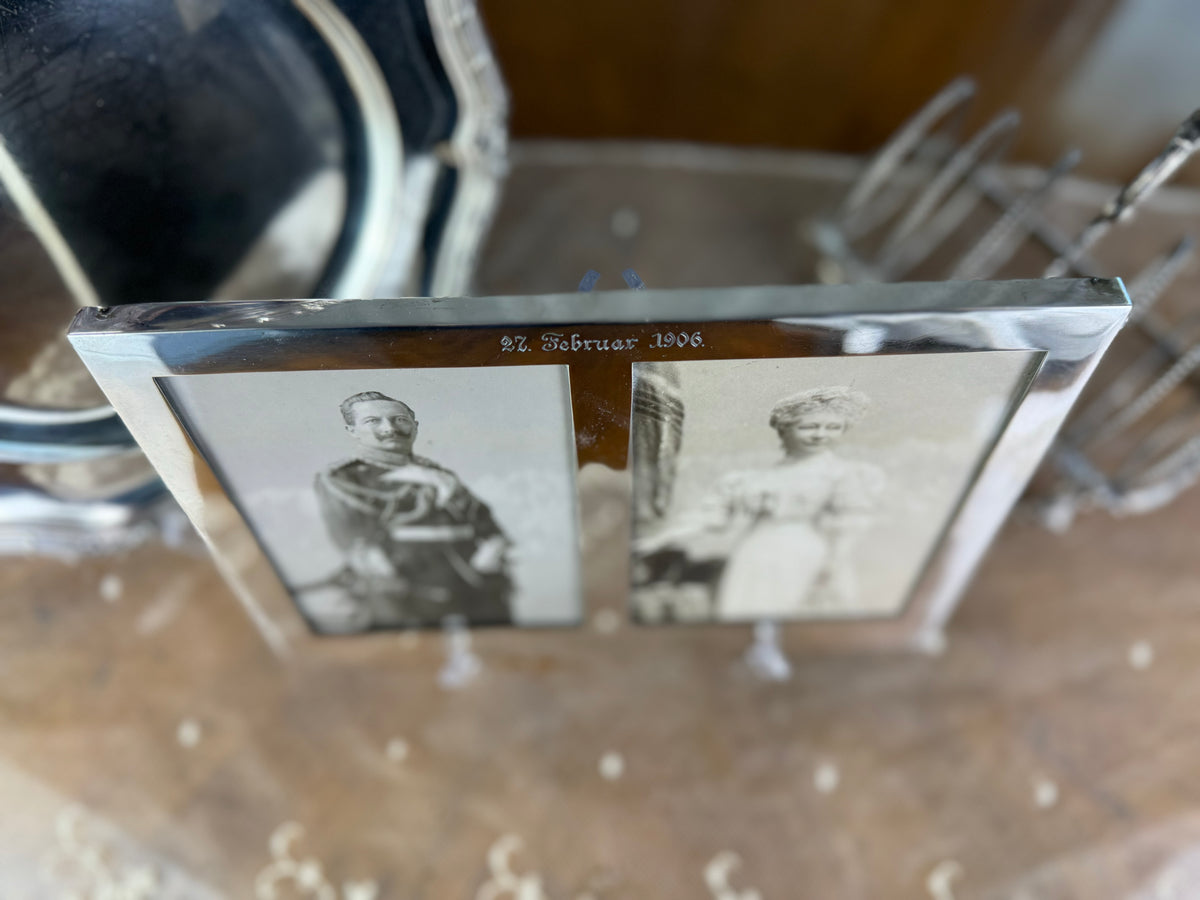 Geschenkrahmen Silberne Hochzeit Kaiser Wilhelm und Kaiserin Auguste Victoria, datiert 1906
