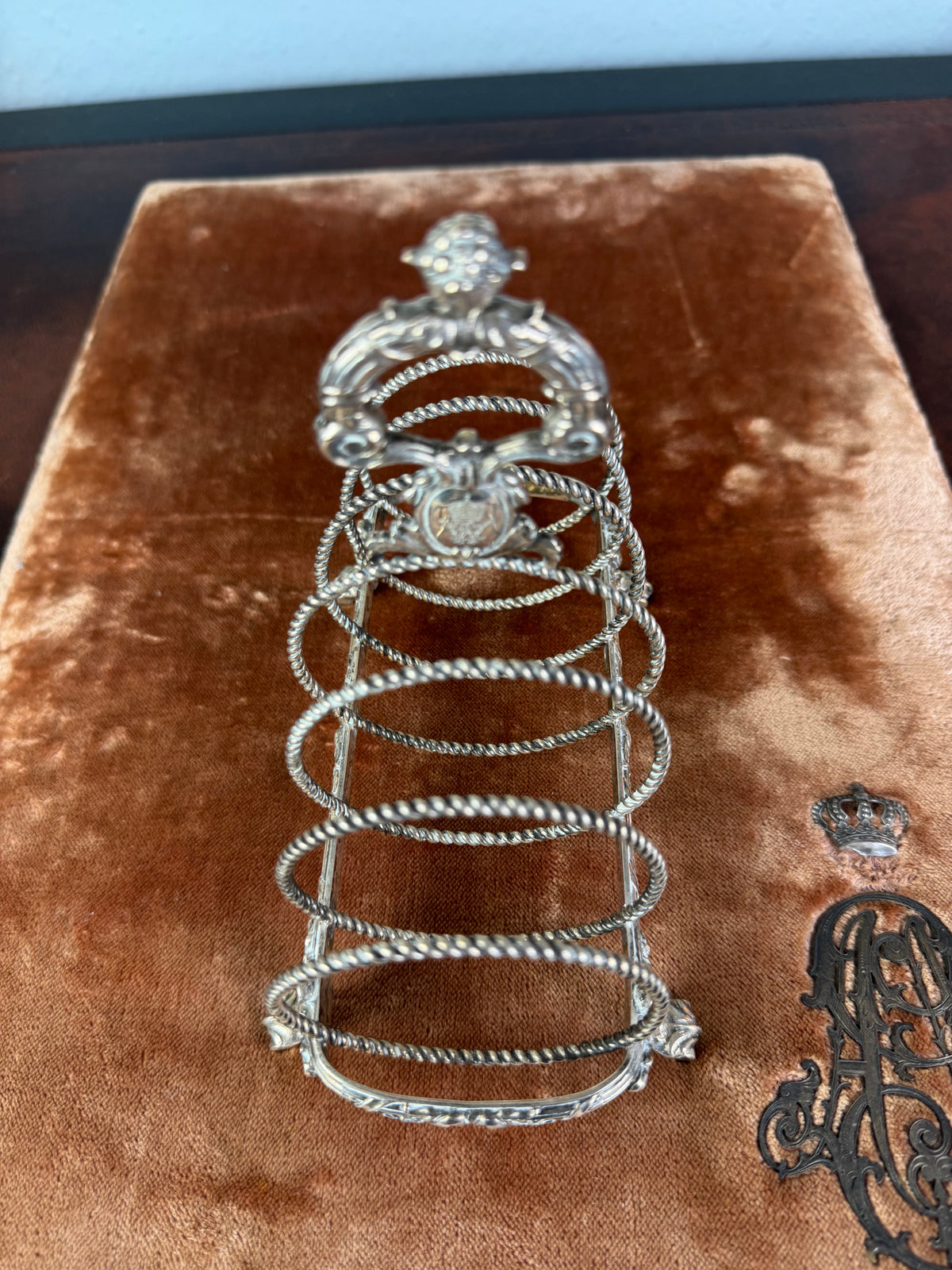 Antikes Toast Rack Kaiser Wilhelm II., Silber von H.J. Wilm Berlin, 1903