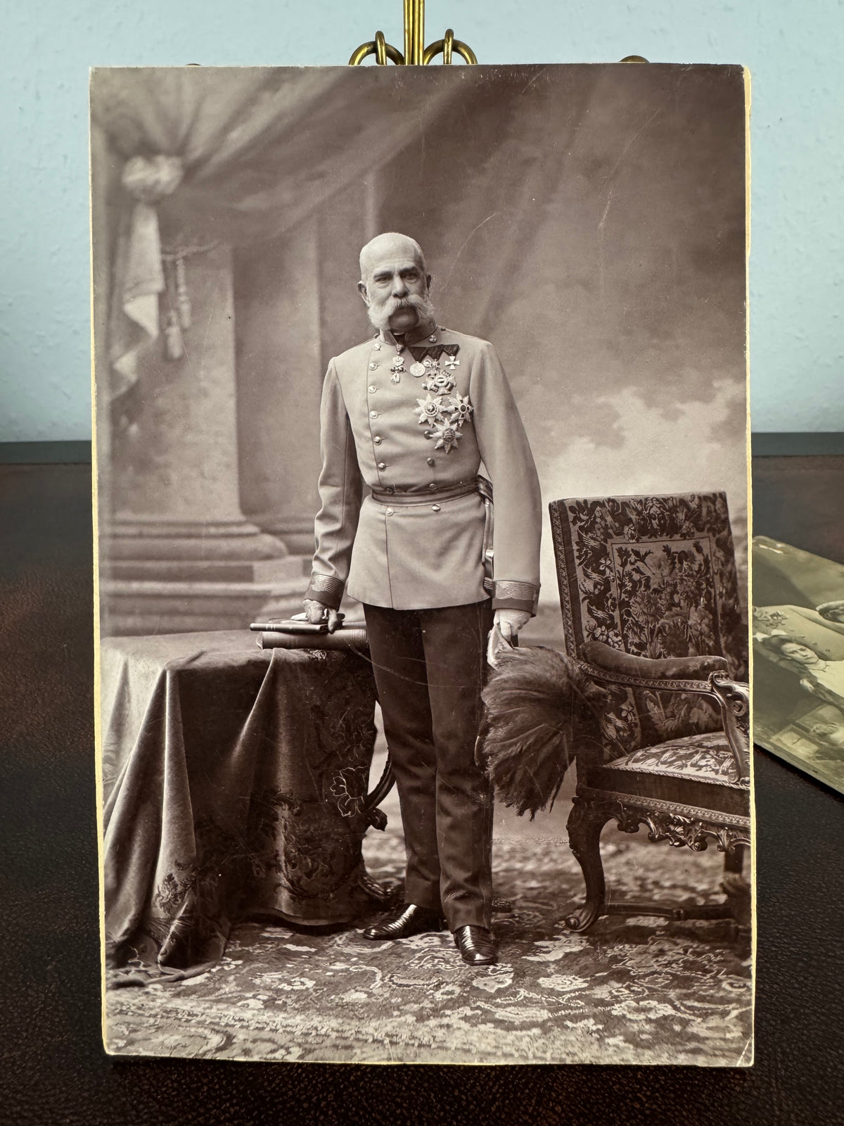 Großformatige Porträtkarten Franz Ferdinand & Kaiser Franz Josef – Habsburger Fotografie, Wien
