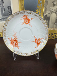 Tasse et soucoupe Neuosier, Kaiser Guillaume II, datées de 1894 et 1897