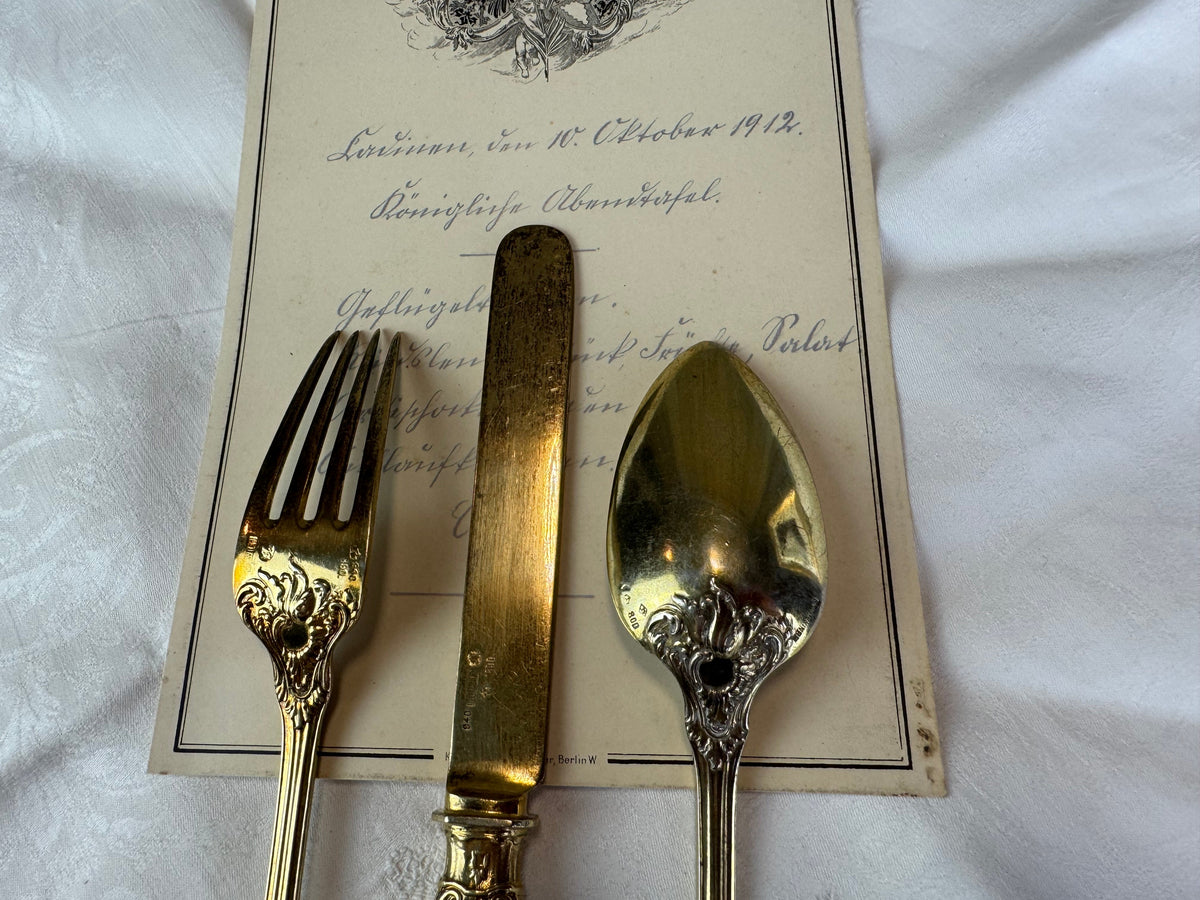 Vergoldetes Silber-Besteck, Rokoko Service, Kaiser Wilhelm II
