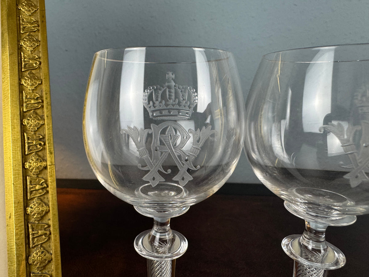 Quatre grands verres à eau, Kaiser Guillaume II, vers 1890