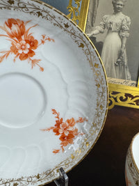 Tasse et soucoupe Neuosier, Kaiser Guillaume II, datées de 1894 et 1897