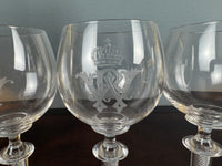 Quatre grands verres à eau, Kaiser Guillaume II, vers 1890