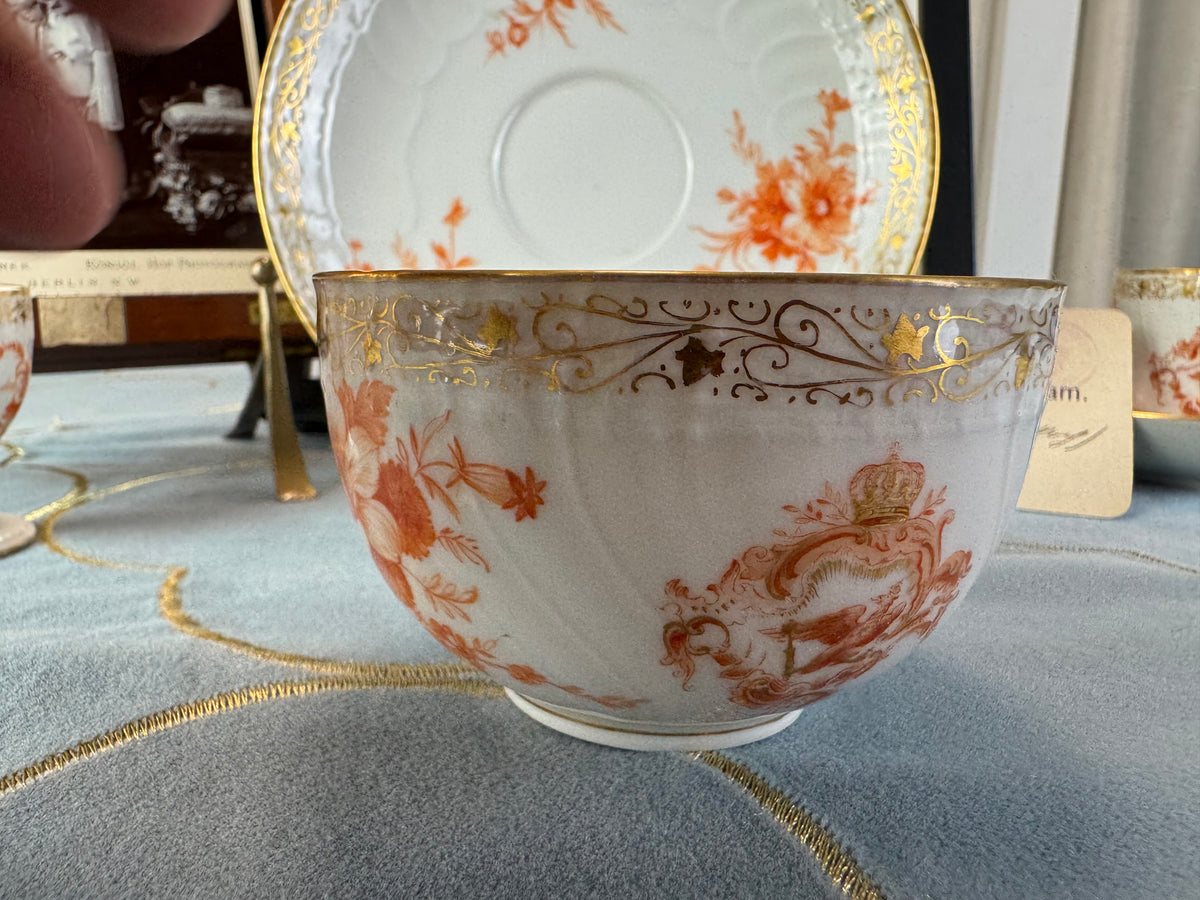Neuosier Tasse und Untertasse, Kaiser Wilhelm II, datiert 1894 und 1897