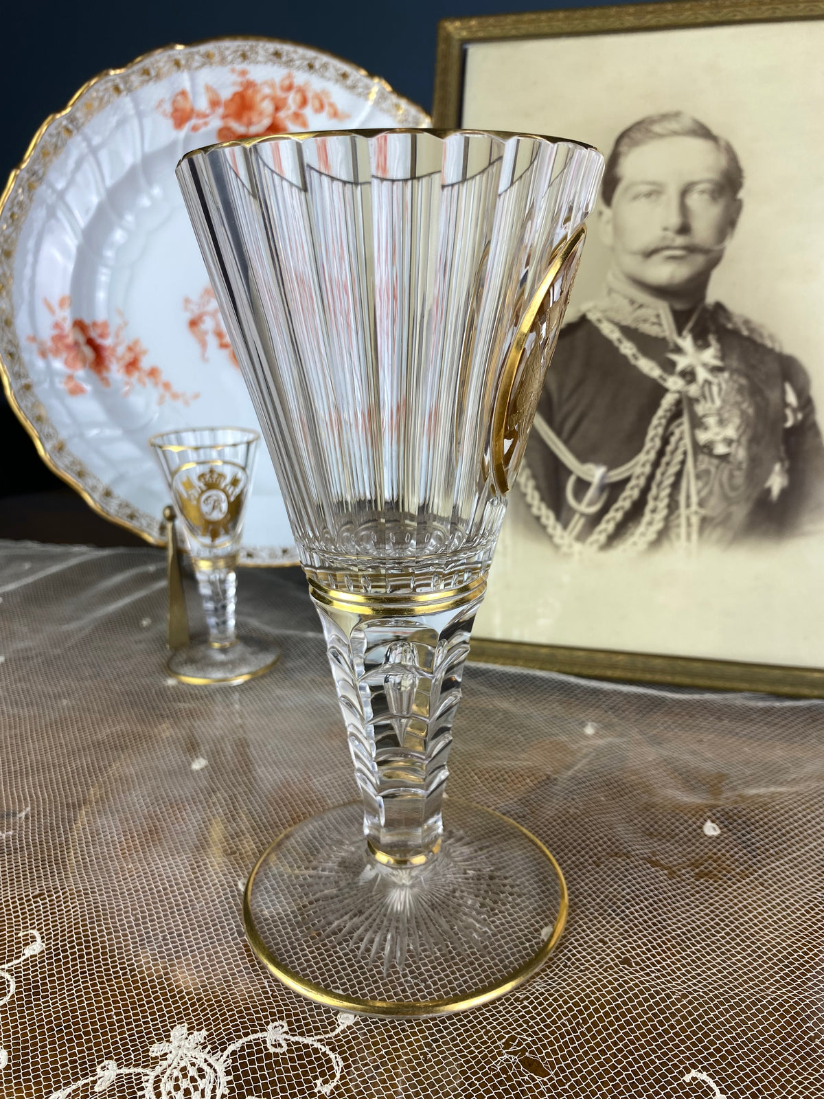 Rotweinglas, Gräflich Schaffgotsch’sche Josephinenhütte, Kaiser Wilhelm II, ca. 1912