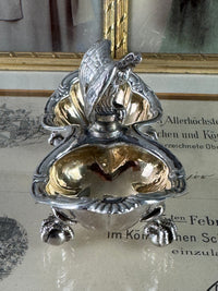 SY & WAGNER Silbernes Salzgefäß, Prinz Wilhelm, Kaiser Wilhelm II, ca. 1880